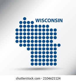 Wisconsin State Abstract Dotted Map. Vector illustration.