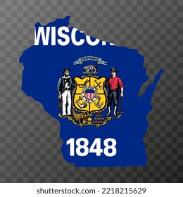 Wisconsin State Flag. Vector Illustration.