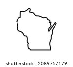 Wisconsin state icon. Pictogram for web page, mobile app, promo. Editable stroke.