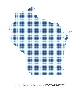 wisconsin-Zustandskartenbereich gepunkteter Farbverlauf, grafische Designgrafik, einzeln auf weißem Hintergrund
