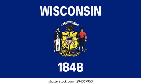 Wisconsin state national flag. Vector EPS8