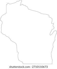 Esquema del estado de Wisconsin Mapa de Vector simple Minimalista