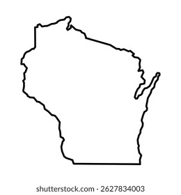 Wisconsin State Outline Vector Map