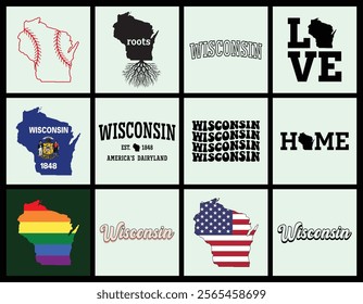 Wisconsin state t shirt design