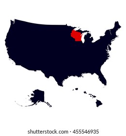 Wisconsin  State in the United States map
