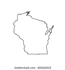mapa del estado de Wisconsin en Estados Unidos 
