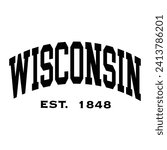 Wisconsin typography design for tshirt hoodie baseball cap jacket and other uses vector