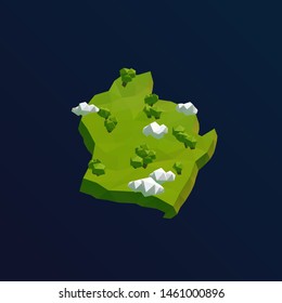 Wisconsin Vector Low Poly 3D Cartoon Map