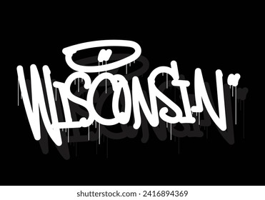 WISCONSIN word graffiti tag style