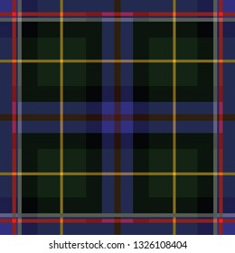 Wisconsin's Tartan. Element for the seamless construction of a pattern for tartan of U.S. state Wisconsin seamless pattern for fabric, kilts, skirts, plaids 