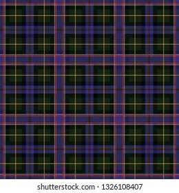 Wisconsin's Tartan. Seamless pattern for tartan of U.S. state Wisconsin for fabric, kilts, skirts, plaids. Frequent, small weaving. 