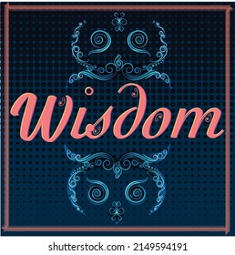 Wisdom card with owl shapes texture on darker background. 