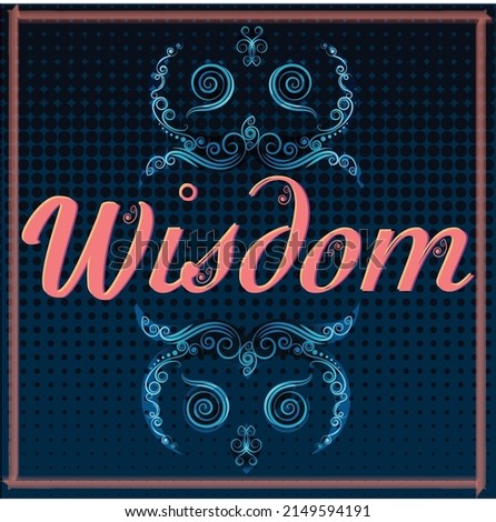 Wisdom card with owl shapes texture on darker background. 