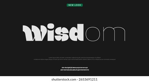 Wisdom Classy elegante fonte, tipo vintage ou luxo premium typeface, vetor Inglês alfabeto real.