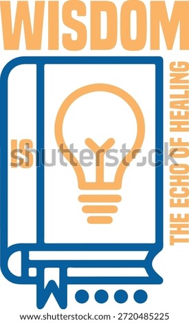 Wisdom Concept Book with Light Bulb Illustration