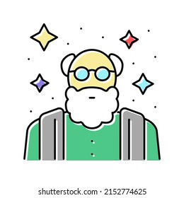 wisdom elderly man color icon vector. wisdom elderly man sign. isolated symbol illustration