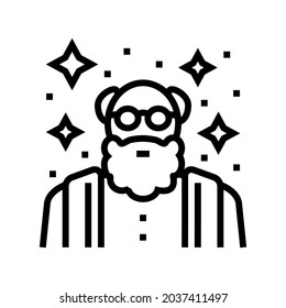 wisdom elderly man line icon vector. wisdom elderly man sign. isolated contour symbol black illustration
