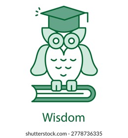 Wisdom icon representing ancient knowledge and deep philosophical thinking concepts