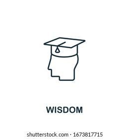 Wisdom icon from teamwork collection. Simple line element Wisdom symbol for templates, web design and infographics