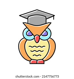 vector de icono de color de búho de sabiduría. signo del búho de sabiduría. ilustración de símbolo aislado