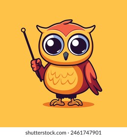 wisdom owl cute cartoon illustrations