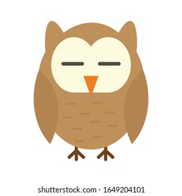 Wisdom owl flat icon. Vector Wisdom owl in flat style isolated on white background. Element for web, game and advertising