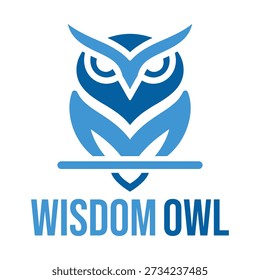 design de logotipo minimalista plano de coruja da sabedoria