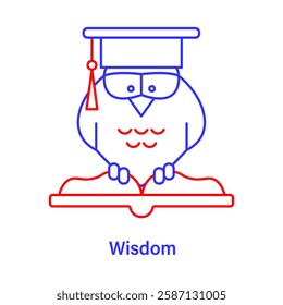 Wisdom – Owl with Graduation Cap Representing Intelligence and Expertise