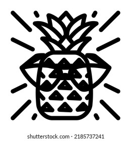 wisdom pineapple line icon vector. wisdom pineapple sign. isolated contour symbol black illustration