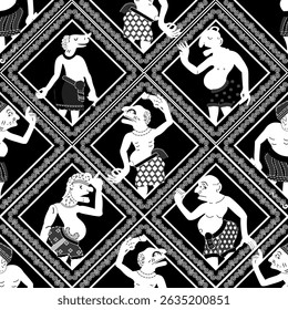 A Sabedoria da Sombra marionete, Nung Talung ao sul da Tailândia tradicional, cultural, étnica, padrão de design de ilustração vetorial.