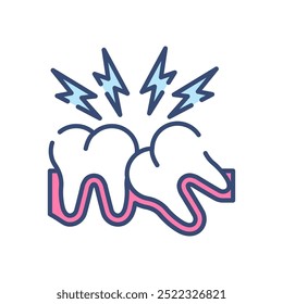 Ícone de cor de preenchimento dos dentes da sabedoria, ilustração de vetor