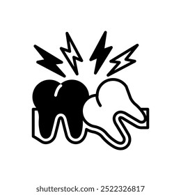 Wisdom Teeth Glyph Icon, Vector illustration