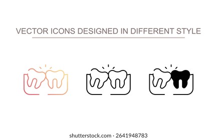Wisdom Teeth icon design with white background stock illustration