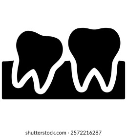 wisdom teeth icon with glyph style