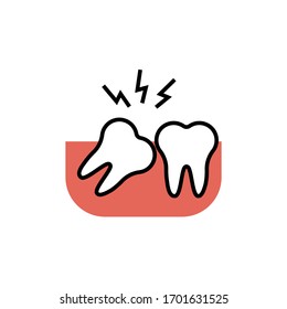 wisdom teeth icon vector illustration modern style design. isolated on white background