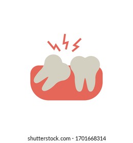 wisdom teeth icon vector illustration flat style design. isolated on white background