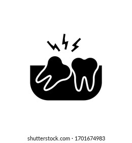 wisdom teeth icon vector illustration glyph style design. isolated on white background