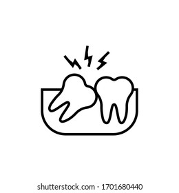 wisdom teeth icon vector illustration outline style design. isolated on white background