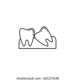 Wisdom teeth line icon, Dental and medicine, vector graphics, a linear pattern on a white background, eps 10.