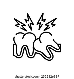 Wisdom Teeth Outline Icon, Vector illustration