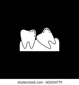 Wisdom teeth solid  icon, Dental and medicine, vector graphics, a filled pattern on a black background, eps 10.