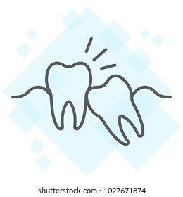 Wisdom teeth thin line icon, stomatology and dental, impacted tooth sign vector graphics, a linear pattern on a white background, eps 10.