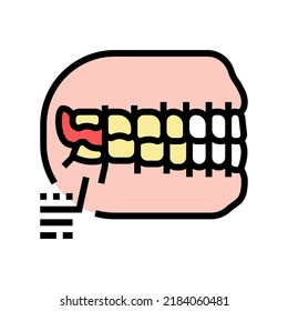 wisdom tooth color icon vector. wisdom tooth sign. isolated symbol illustration