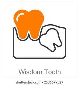 Wisdom Tooth and Dental care icon concept