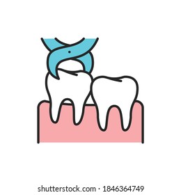 Wisdom Tooth Extraction Color Line Icon. Pictogram For Web Page, Mobile App, Promo. Editable Stroke.