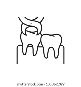 Wisdom tooth extraction color line icon. Pictogram for web page, mobile app, promo.