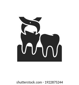 Wisdom tooth extraction color line icon. Pictogram for web page, mobile app, promo. Editable stroke.