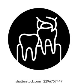 Wisdom tooth extraction color line icon. Isolated vector element. Outline pictogram for web page, mobile app, promo