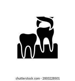 Wisdom tooth extraction line icon. Isolated vector element.