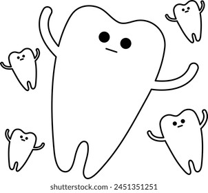 wisdom tooth - flat illustration 